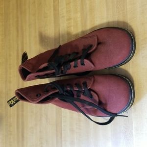 Red canvas dr martens